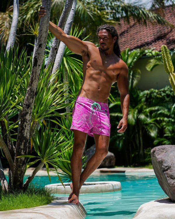 Jelly-Ink Swim Trunks Purple - 3" Swim Trunks Tucann 