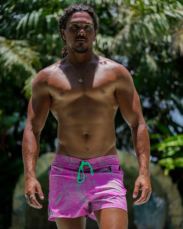 Jelly-Ink Swim Trunks Purple - 3" Swim Trunks Tucann 