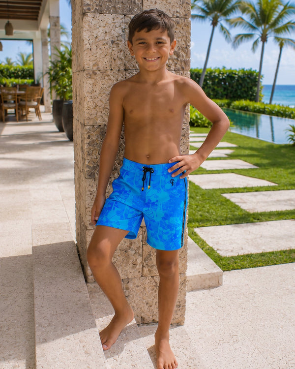 Kids Short - Blue Splatter Tucann 