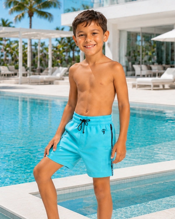 Kids Short - Fluro Aqua Tucann 