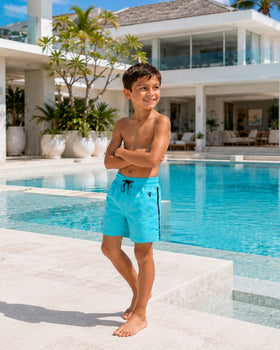 Kids Short - Fluro Aqua Tucann 