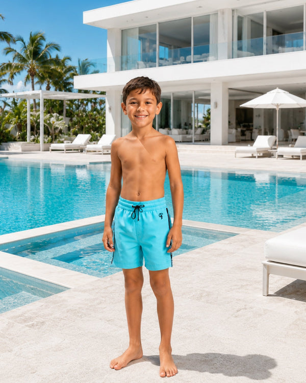 Kids Short - Fluro Aqua Tucann 