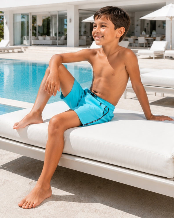 Kids Short - Fluro Aqua Tucann 