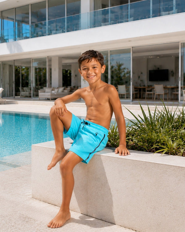 Kids Short - Fluro Aqua Tucann 