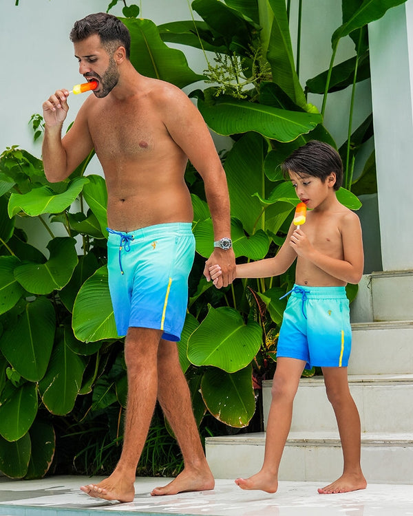 Kids Shorts-Faded Ocean Kids Swim Shorts Tucann 