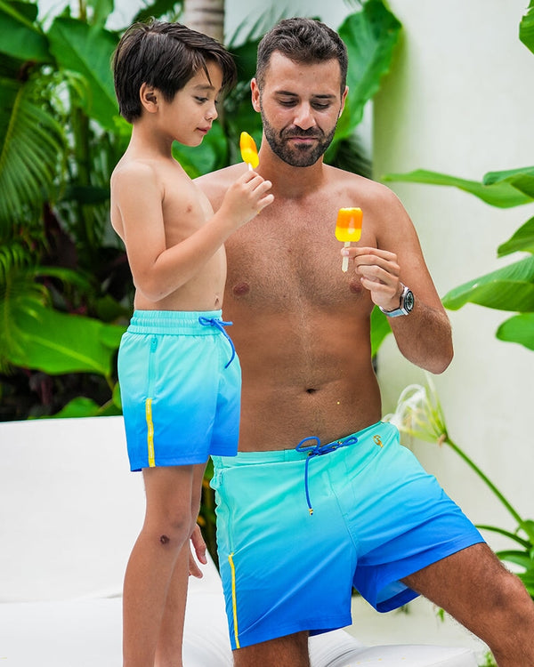 Kids Shorts-Faded Ocean Kids Swim Shorts Tucann 