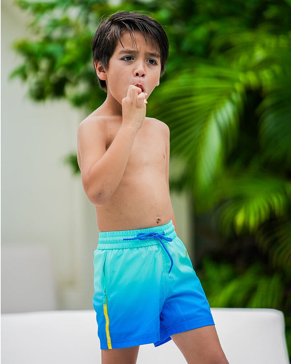 Kids Shorts-Faded Ocean Kids Swim Shorts Tucann 