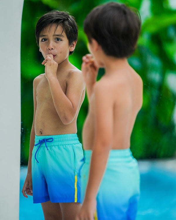 Kids Shorts-Faded Ocean Kids Swim Shorts Tucann 
