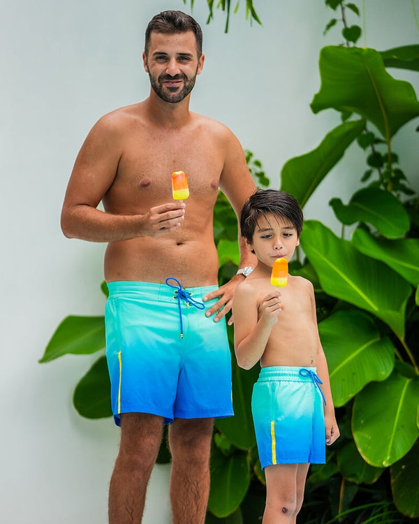 Kids Shorts-Faded Ocean Kids Swim Shorts Tucann 