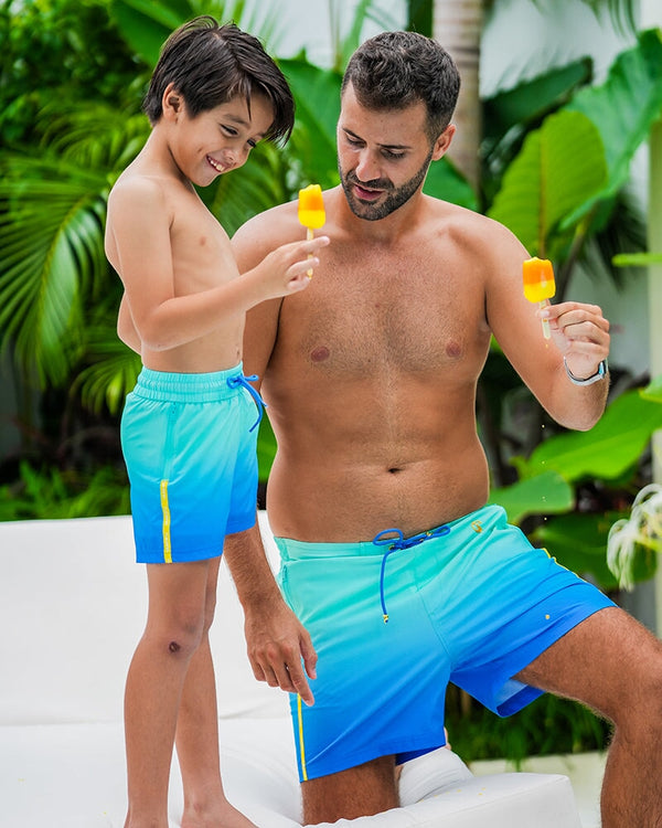 Kids Shorts-Faded Ocean Kids Swim Shorts Tucann 