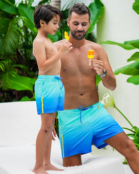 Kids Shorts-Faded Ocean Kids Swim Shorts Tucann 