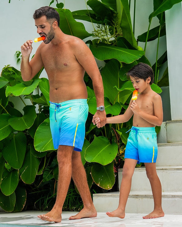 Kids Shorts-Faded Ocean Kids Swim Shorts Tucann 