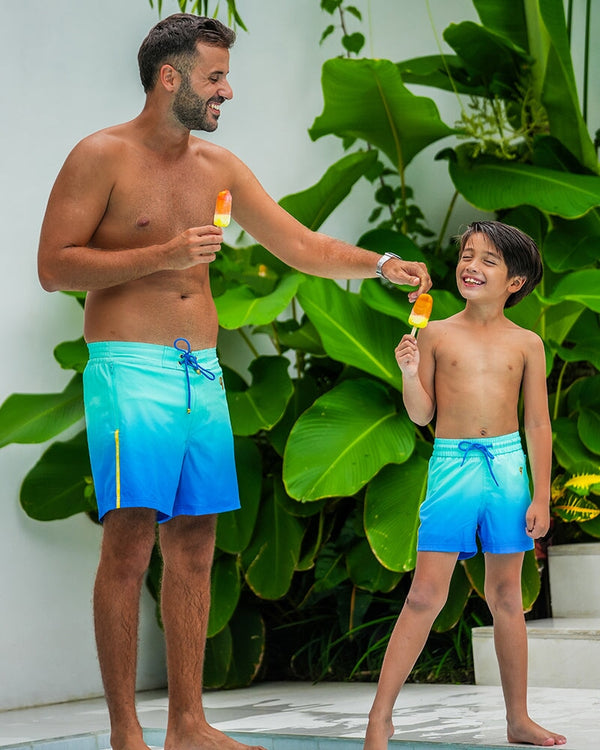 Kids Shorts-Faded Ocean Kids Swim Shorts Tucann 