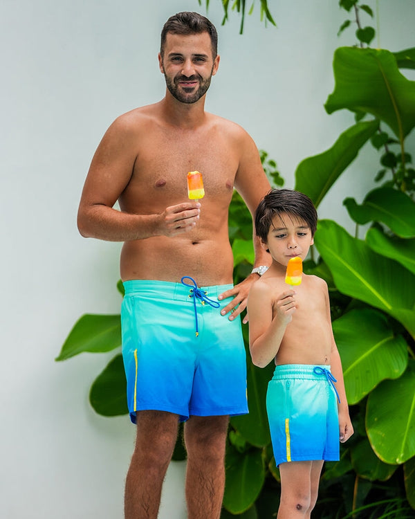 Kids Shorts-Faded Ocean Kids Swim Shorts Tucann 