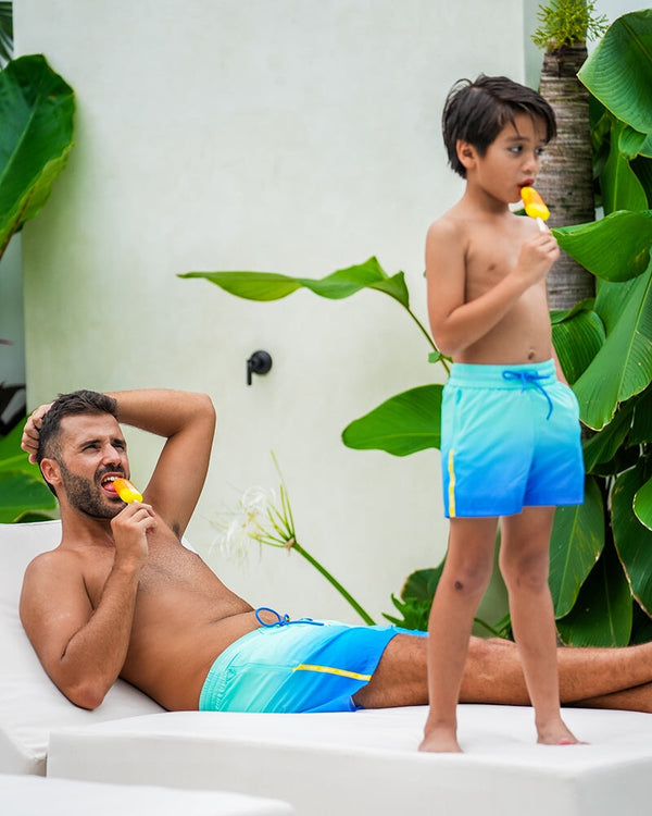 Kids Shorts-Faded Ocean Kids Swim Shorts Tucann 