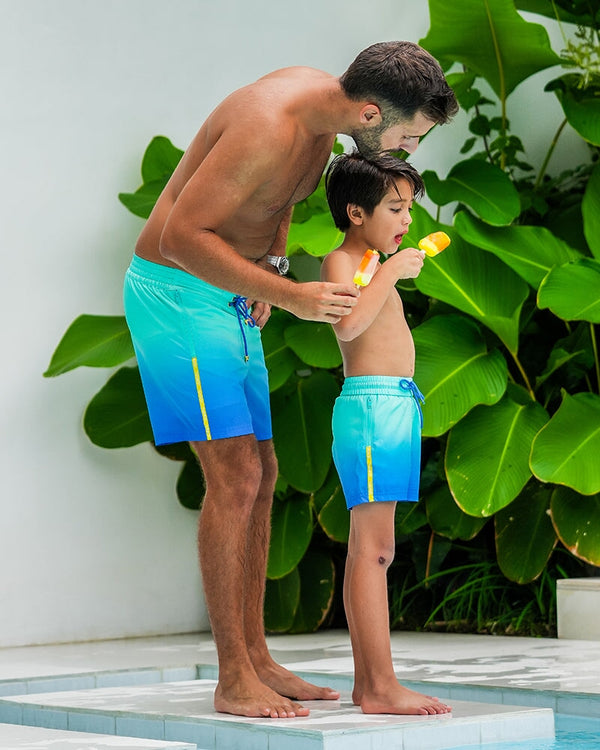 Kids Shorts-Faded Ocean Kids Swim Shorts Tucann 