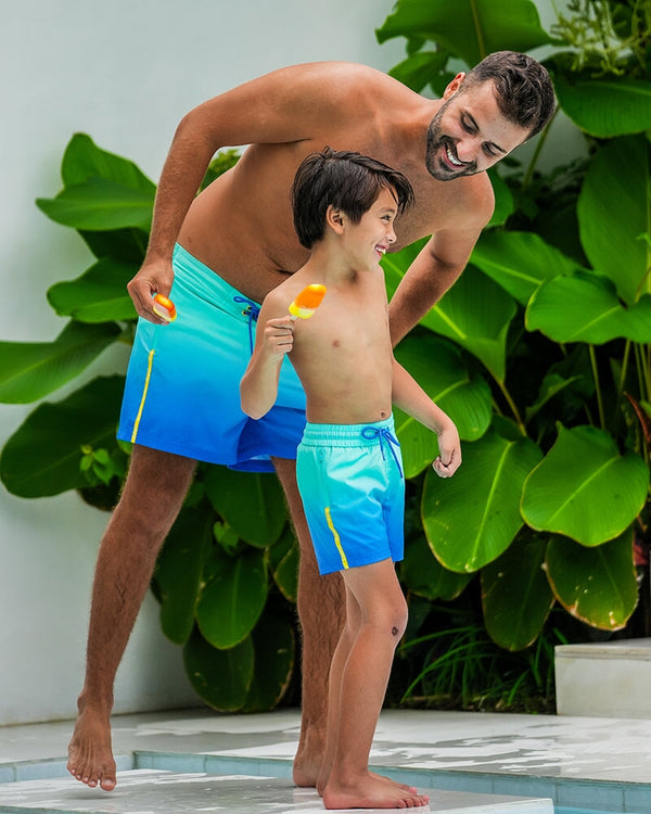 Kids Shorts-Faded Ocean Kids Swim Shorts Tucann 