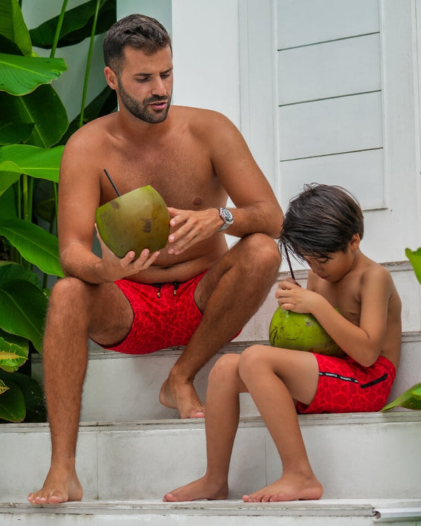 Kids Shorts-Red Mirage Shorts / Board shorts Tucann 