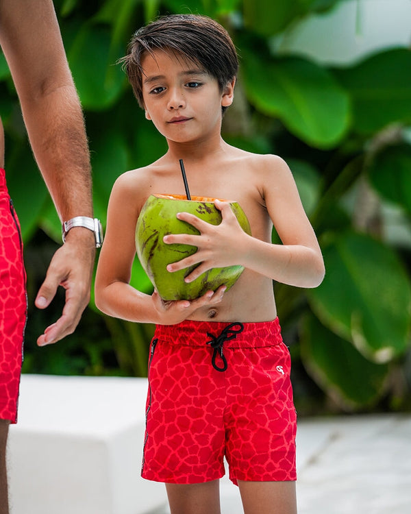 Kids Shorts-Red Mirage Shorts / Board shorts Tucann 