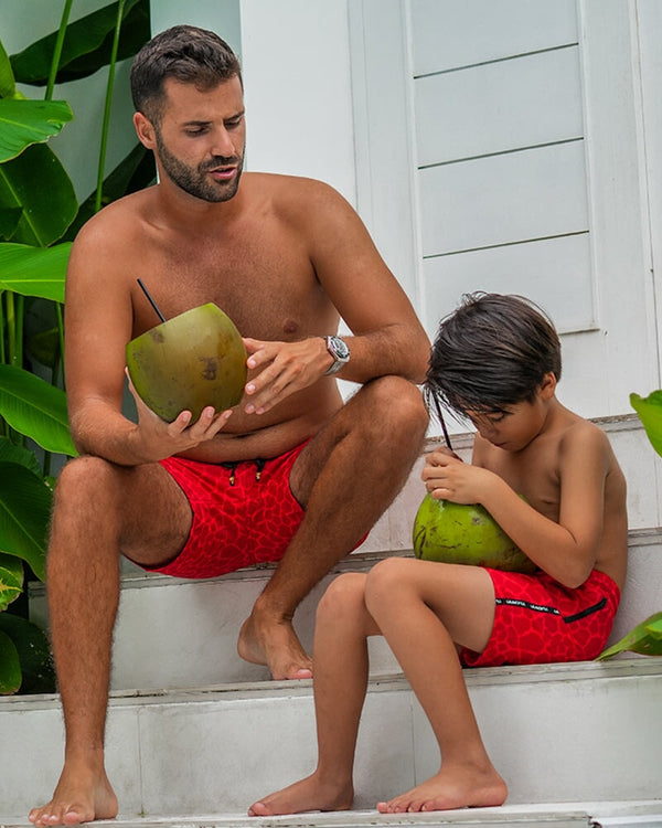 Kids Shorts-Red Mirage Shorts / Board shorts Tucann 