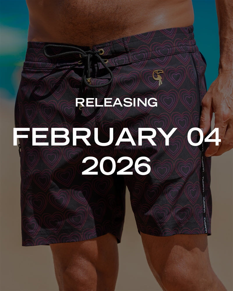 Lovestruck Swim Trunks - Noir - 5" Tucann 