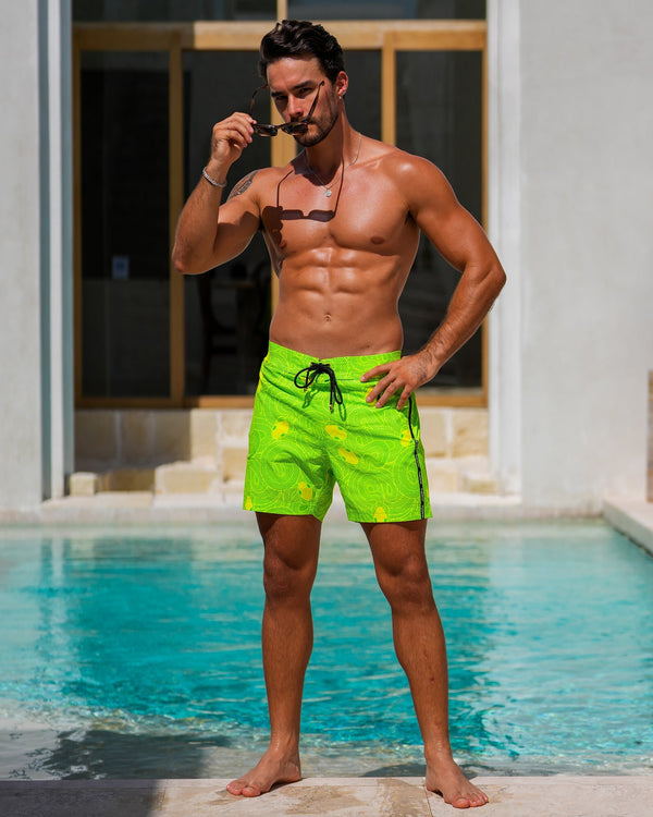 Medusa - Lime 5" Swim Trunks Tucann 