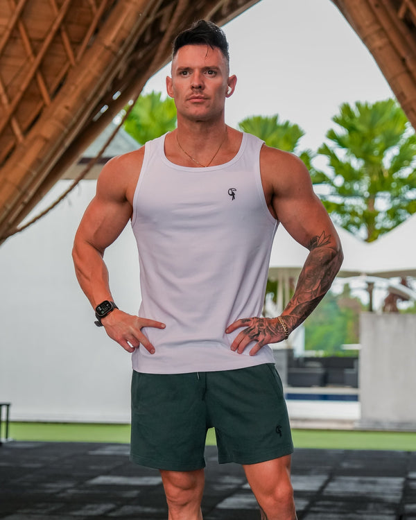 Mens Rec Singlet - White Tucann 