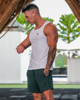 Mens Rec Singlet - White Tucann 