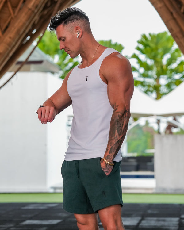 Mens Rec Singlet - White Tucann 