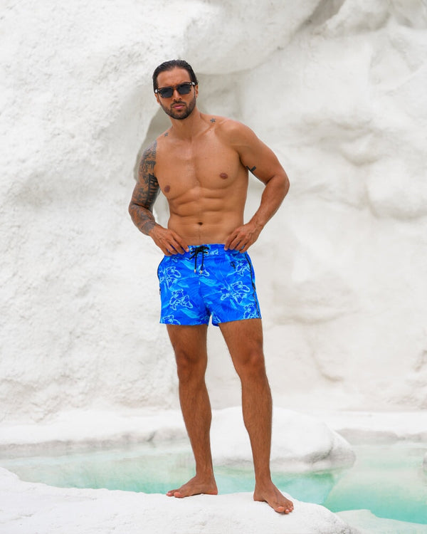 Neon Orchard Azure 3" Swim Trunks Tucann 