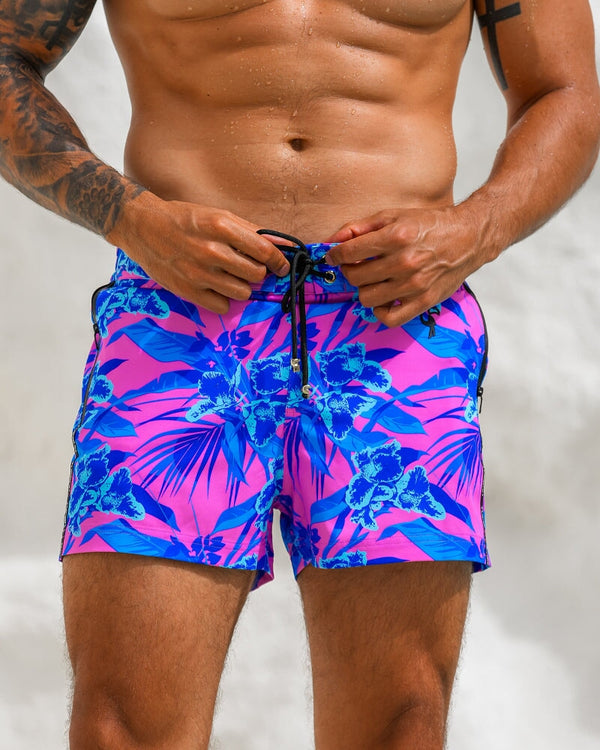 Neon Orchid Magenta 3" Swim Trunks Tucann 