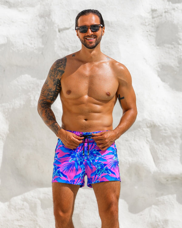 Neon Orchid Magenta 3" Swim Trunks Tucann 