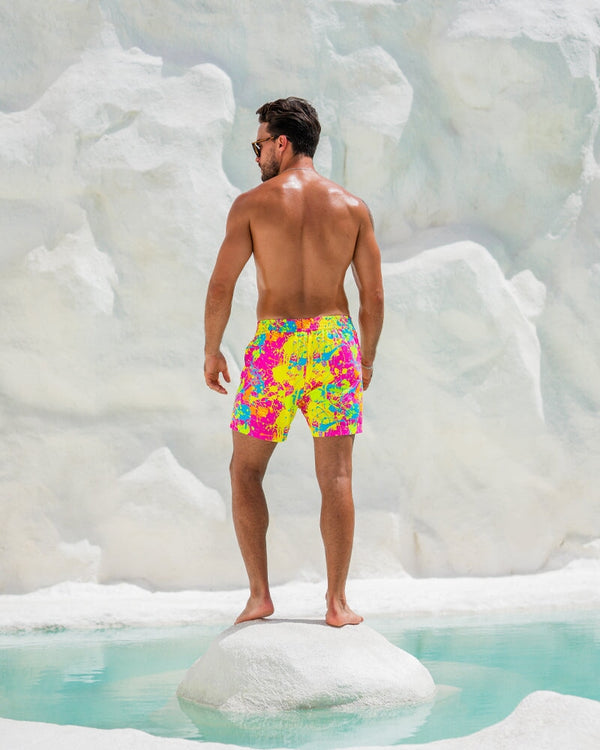 Neon Splatter Crimson - 5" Swim Trunks Tucann 