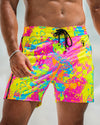 Neon Splatter Crimson - 5" Swim Trunks Tucann 