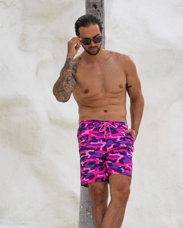 Pink Camo 7" Swim Trunks Tucann 