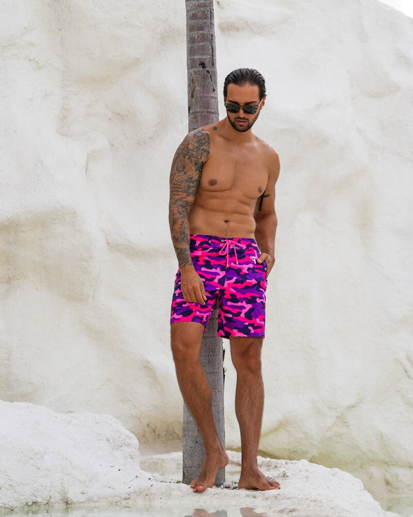 Pink Camo 7" Swim Trunks Tucann 
