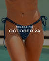 Polka Cheeky Bikini Bottom - Navy - front