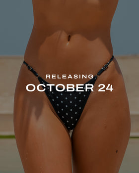 Polka No-Tie Bikini Bottom - Black Tucann 