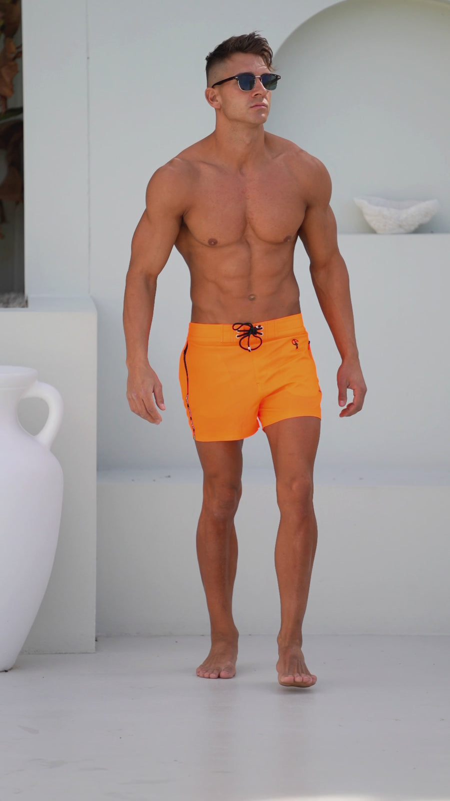 Mens orange swim shorts