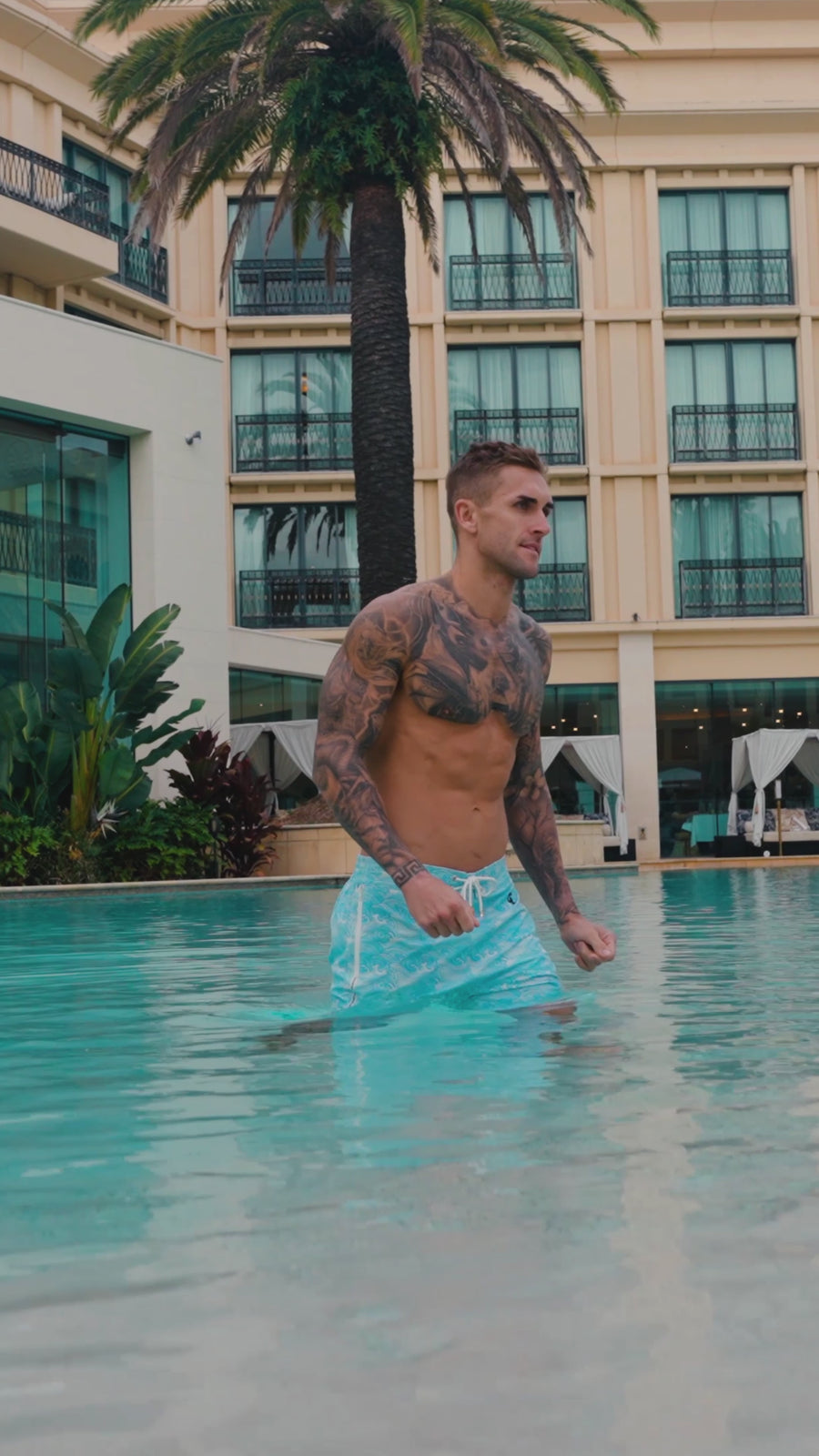 Make Waves Blue Swim Trunks - 5"