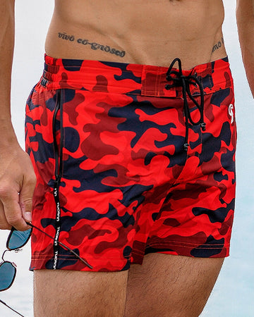 Red Camo Swim Shorts - 3" Shorts / Board shorts Tucann 