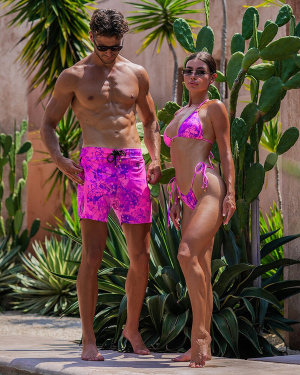 Splatter Pink Bikini Top Bikini Tucann 