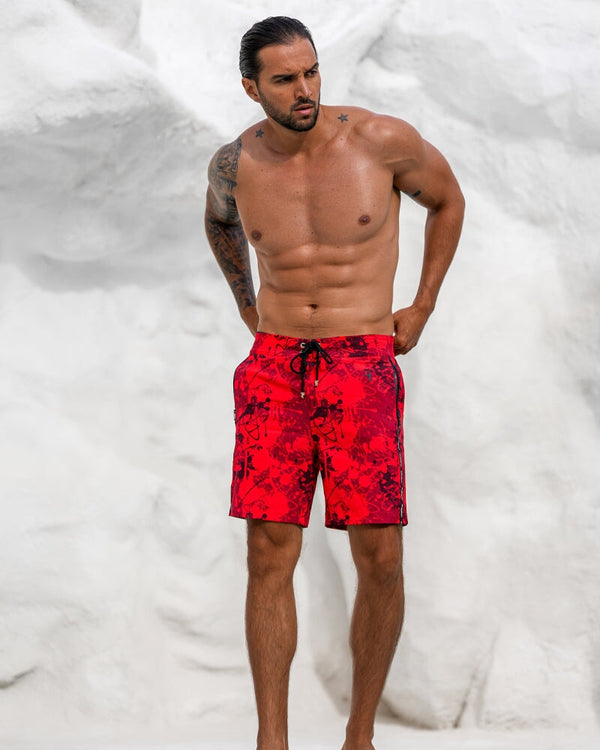 Splatter Red 7" Swim Trunks Tucann 