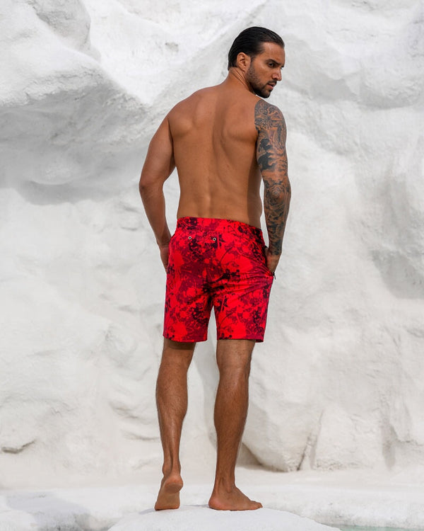 Splatter Red 7" Swim Trunks Tucann 