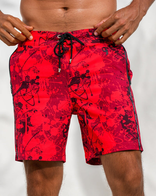 Splatter Red 7" Swim Trunks Tucann 