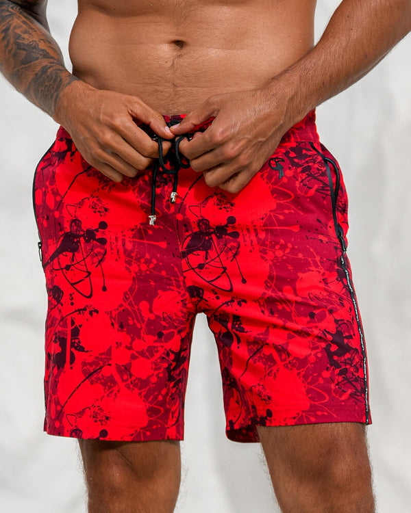 Splatter Red 7" Swim Trunks Tucann 