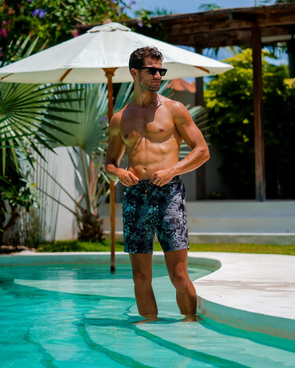 Splatter Swim Shorts Black - 7" Shorts / Board shorts Tucann 