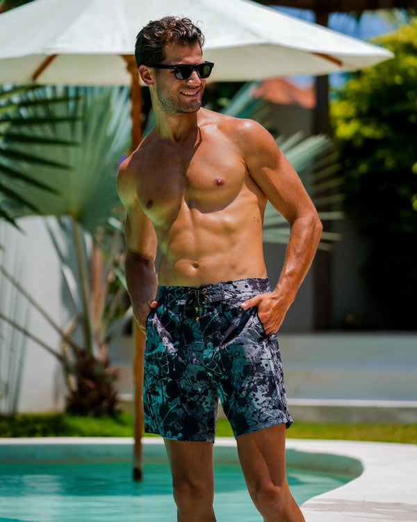Splatter Swim Shorts Black - 7" Shorts / Board shorts Tucann 