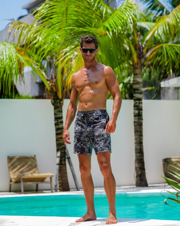 Splatter Swim Shorts Black - 7" Shorts / Board shorts Tucann 