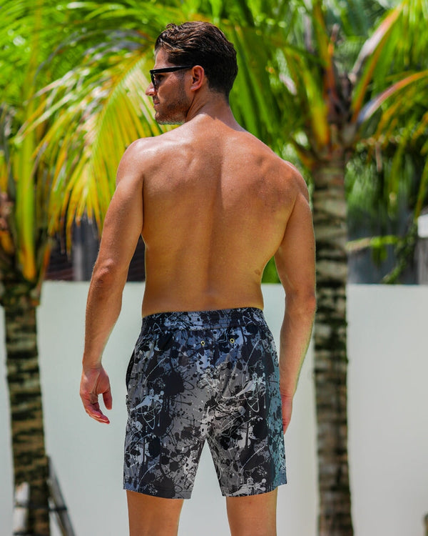 Splatter Swim Shorts Black - 7" Shorts / Board shorts Tucann 